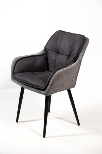 A beautiful shot of a modern black and grey chair isolated on a white background