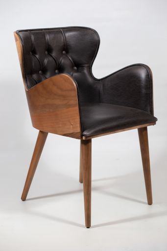 A beautiful shot of a wooden chair isolated on a white background