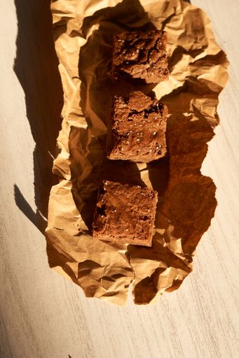 A vertical shot of brownies cookie