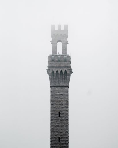 A grayscale shot of Pilgrim Monument and Provincetown Museum tower in Massachusetts