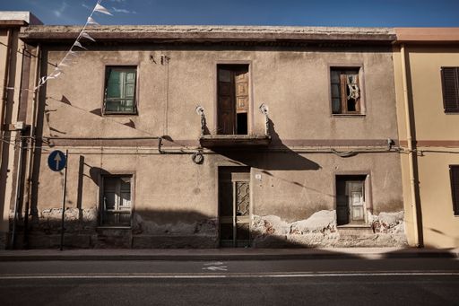 Detail of a typical southern Sardinian acasa (Muravera) in evident decadence: these ruined buildings make the landscape