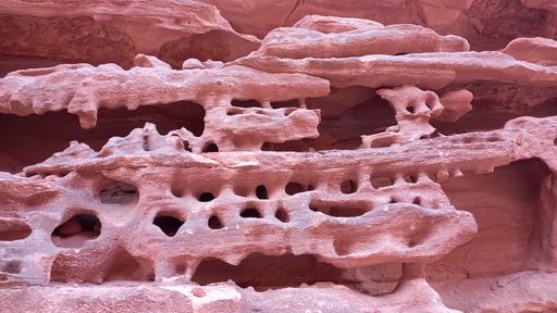 An eerie scenery of salt fromations in the cave