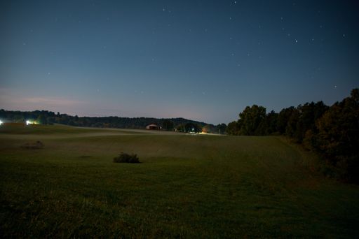 A field under the starry sky