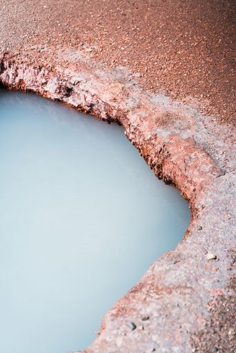 The vertical view of the geyser in Yellowstone National Park, Wyoming