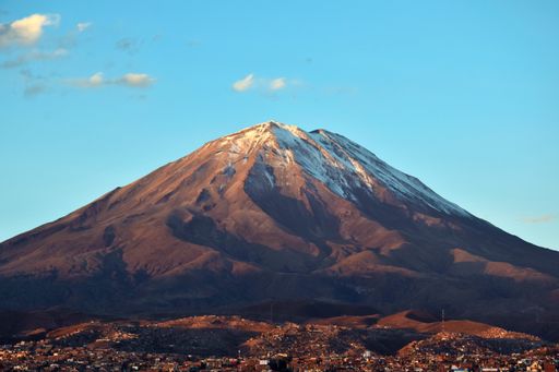 View of volcano Misti in Arequipa in the south of Peru