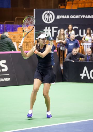 The Ana Ivanovic during the FED Cup match between Serbia and Paraguay. Novi Sad, Serbia