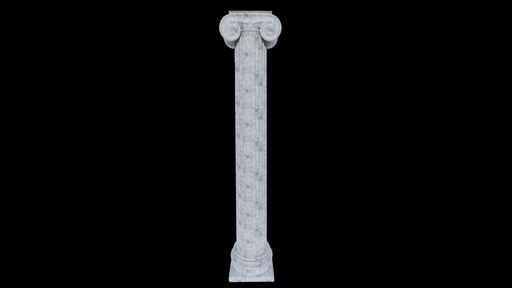 A white column isolated on a black background
