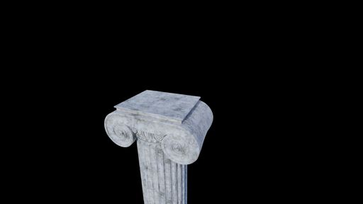 A white column isolated on a black background