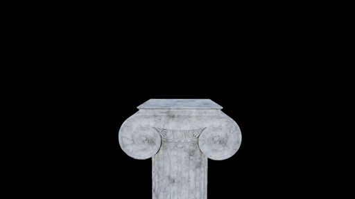 A white column isolated on a black background