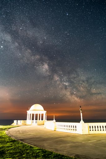 The De La Warr Pavilion with the Milky Way, Bexhill on Sea, East Sussex, UK