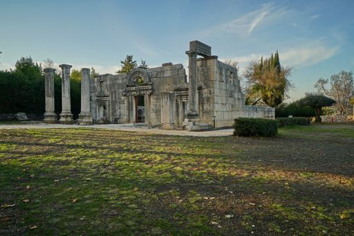 The ancient synagogue of Baram at the national park in northern Israel on the border with Lebanon
