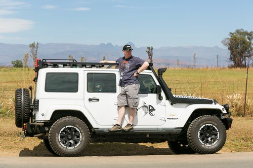 A beautiful shot of Jeep owners club on location in Drakensberg Mountains