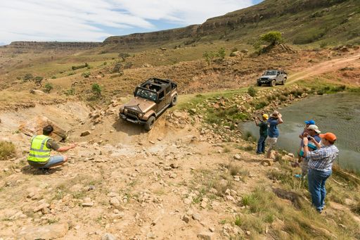A beautiful shot of Jeep owners club on location in Drakensberg Mountains