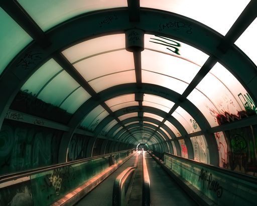 A tunnel with grafitti from North Railway station (Gara de Nord) in Bucharest