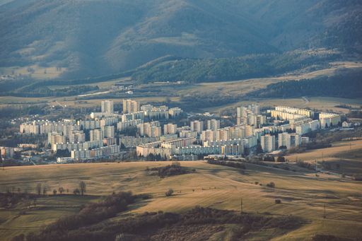 A beautiful landscape of Banska Bystrica city with mountains in the background, Slovakia