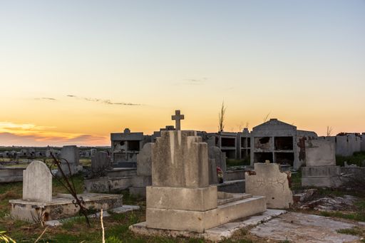 The Epecuen Cemetery in Buenos Aires, Argentina after the disastrous flood