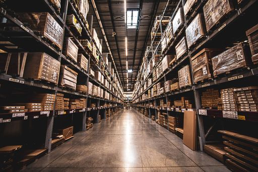 A photo of a warehouse interior