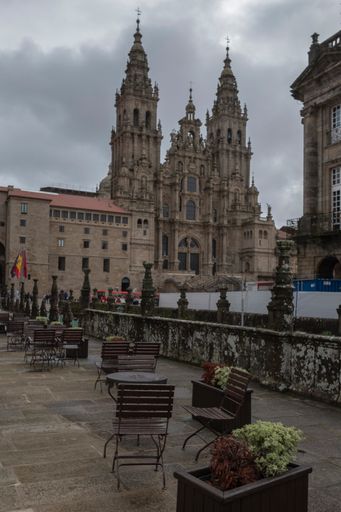 A vertical shot of Galicia in Santiago de Compostela, Spain.