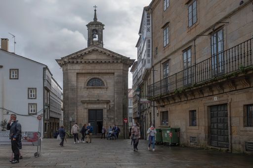 A perspective shot of a square in Santiago de Compostela.