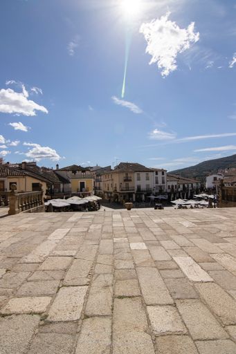 A vertical shot of the Royal Monastery of Santa Maria de Guadalupe, province of Caceres