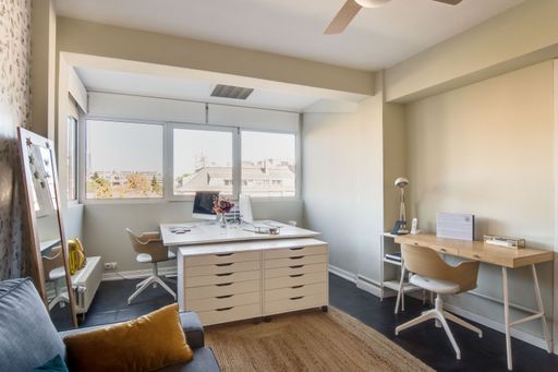Modern Empty workspace Office with views of the city
