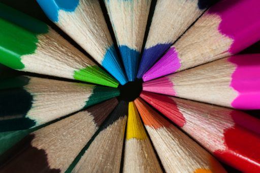 A close-up shot of multicolor crayon pencils - can be used as abackground