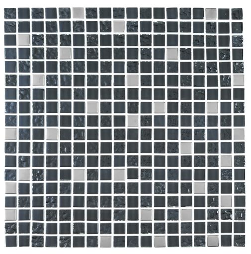 A high angle shot of small square dark and light grey tiles - good for a background