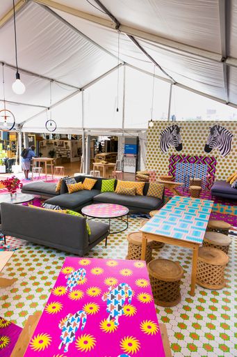 A colorful furnitures sets at hand-made design fair