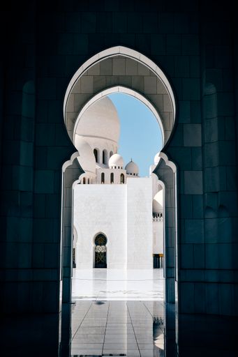 A beautiful shot of Sheikh Zayed Grand Mosque in Abu Dhabi