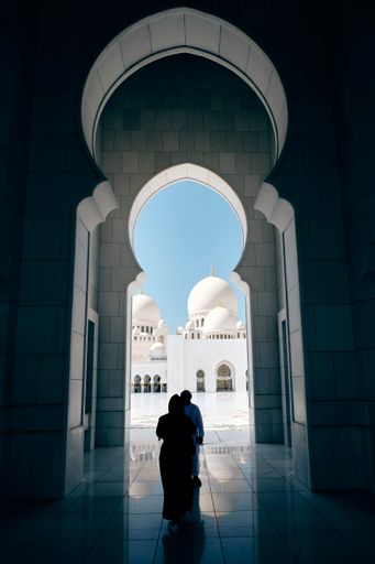A beautiful shot of Sheikh Zayed Grand Mosque in Abu Dhabi