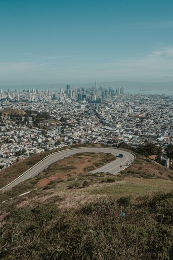 Views from Twin Peaks in San Francisco, peering out onto the city