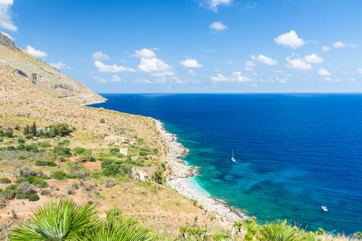 The Tyrrhenian Sea from Zingaro Reserve natural gem in Sicily, Italy