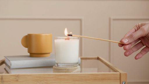 Homey Burning Candles - Concept For Comfort, Spirituality And Decoration. Symbol For Romance And Energy