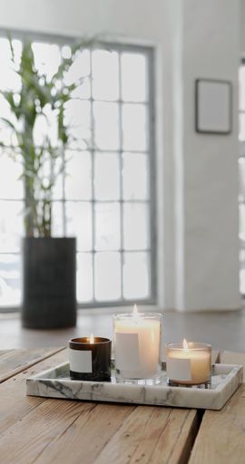 Homey Burning Candles - Concept For Comfort, Spirituality And Decoration. Symbol For Romance And Energy