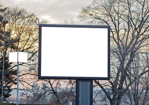 a billboard with a white copy space
