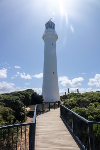 A vertical shot of the Split Point Lighthouse in Australia
