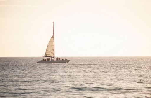 Sailboat on susnset in Bayahibe, Dominican Republic
