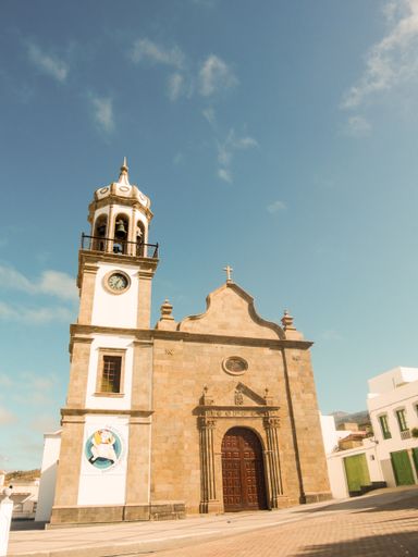 A low angle of a Church of San Antonio de Padua