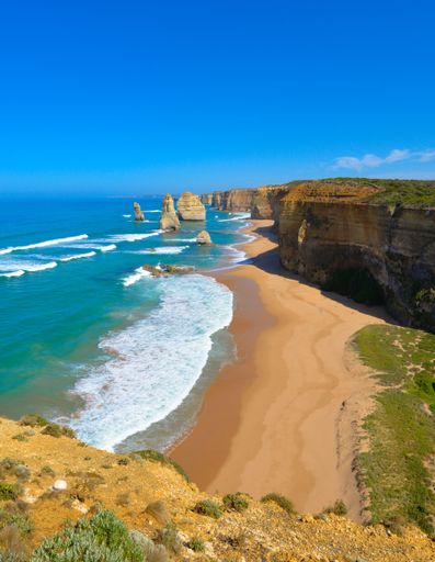 A beautiful view of Twelve Apostles rock formations, Great Ocean Road, Victoria, Australia