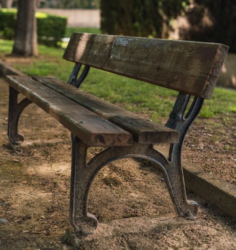 An old wooden bench in the park