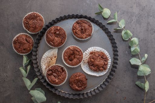 The chocolate brownie muffins enjoyment, flavor