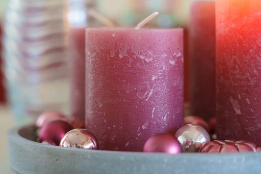 A closeup of candles in a room