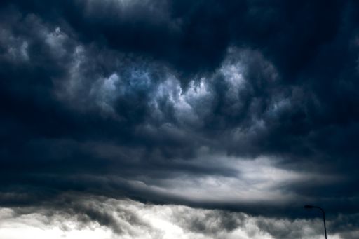 The heavy stormy clouds passing over Klaipeda city, Lithuania