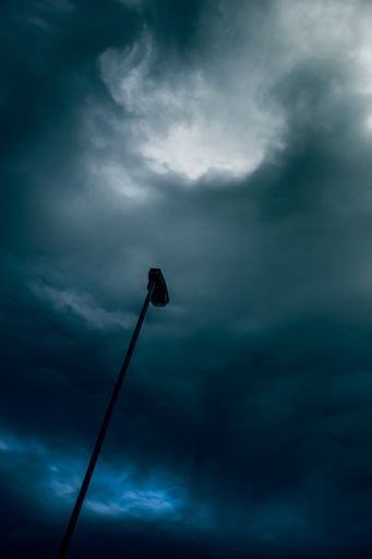 The heavy stormy clouds passing over Klaipeda city, Lithuania