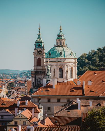 A view of the church of saint Nicholas, lesser town, Prague, Czech republic