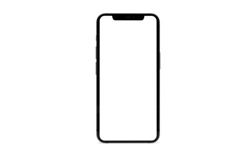 A smartphone mockup with a blank white screen