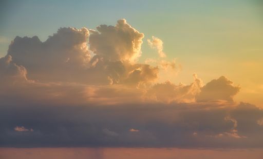 A beautiful view of generic clouds with colors during sunset
