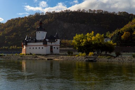 A beautiful view of Pfalzgrafenstein castle in Kaub, Germany