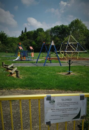 Children's playground closed due to Covid 19
