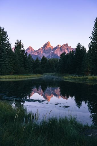 A vertical shot of the beautiful landscape in Grand Teton National Park, Wyoming, United States.